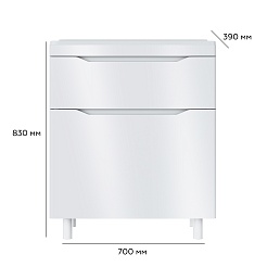 Vivon Тумба с раковиной Shelly 70 белая – фотография-11